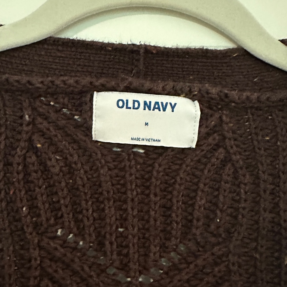 Old Navy Dark Brown Cable Knit Cardigan - Picture 4 of 5